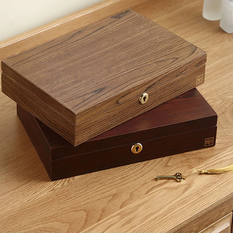 1 PCS Wooden Flip Jewelry Organizer Box Watch Earrings Ring Holder Jewellery Storage A 250117