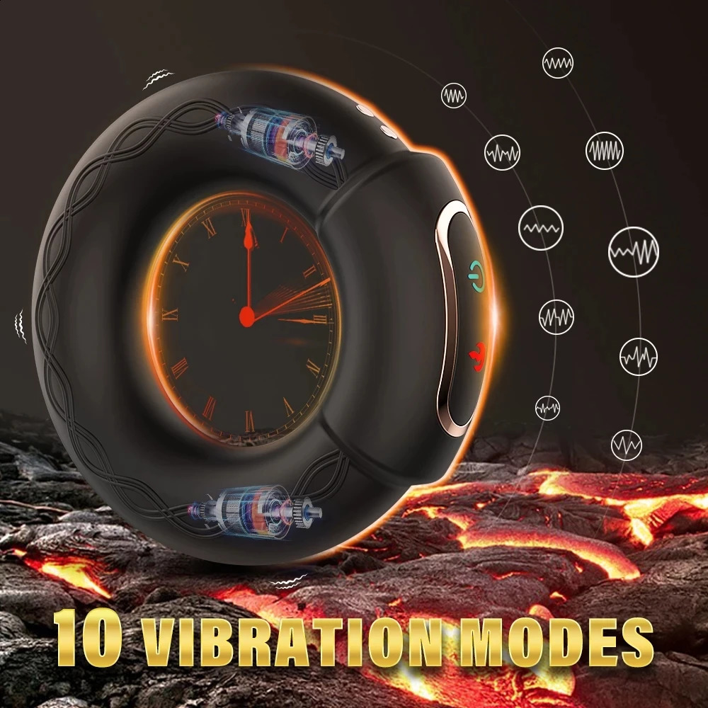 Heating Cock Penis Vibrating Ring for Man Cockrings Male Delay Ejaculation Massager Long Lasting Erection Sex Toy Vibrator 250108