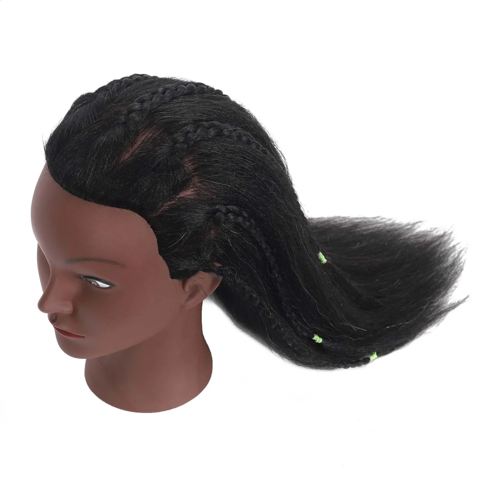 Mannequin Head Human Hair 16inch Manikin Head Cosmetology Doll Head for Hairdresser Practice Braiding Hair Styling 250114