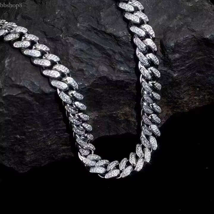 Customized 14mm VVS Moissanite Sterg Sier Cuban Chain Unisex Hip Hop Anniversary Necklace Bracelet For Men