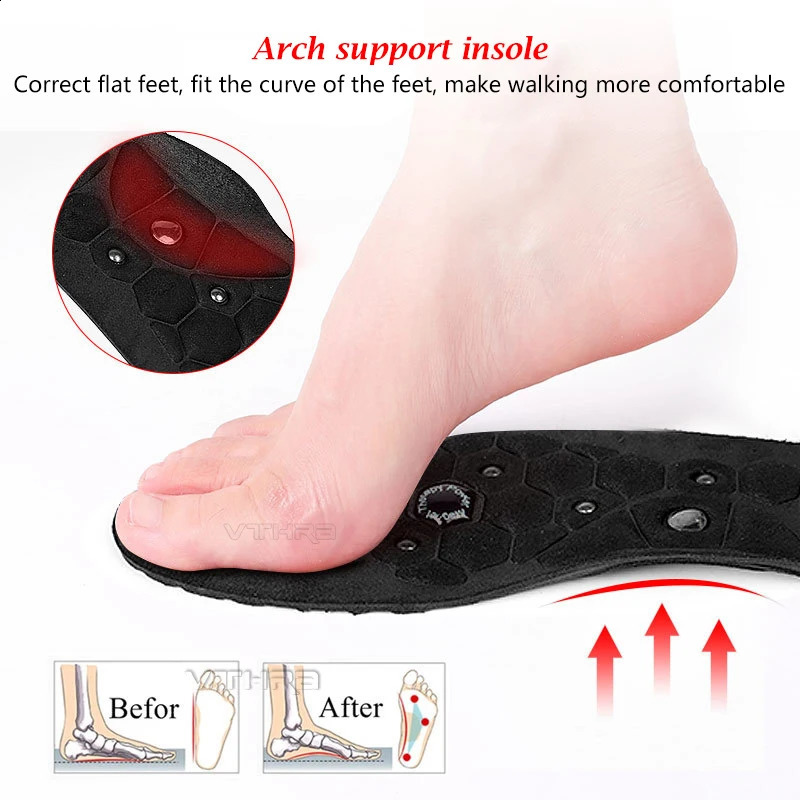 Premium Orthopedic Magnetic Therapy Insoles Arch Support Shoes Pads Magnet Soft Rubber Health Therapy Acupuncture Insoles Unisex 250120
