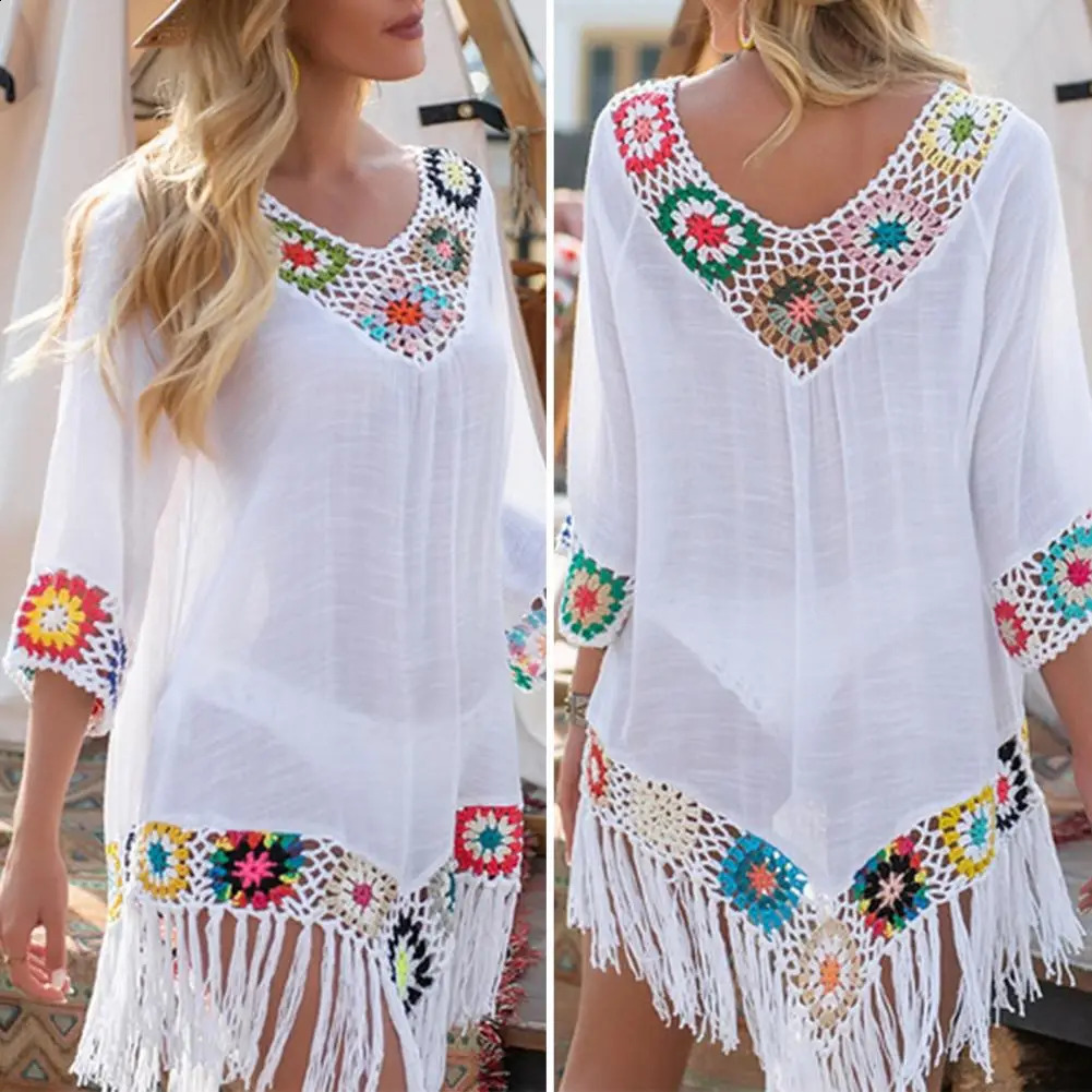 Stylish Women Cover Up Ladies Loose fitting Sun Swimwear Tunic Summer Bikini for Beach 250120