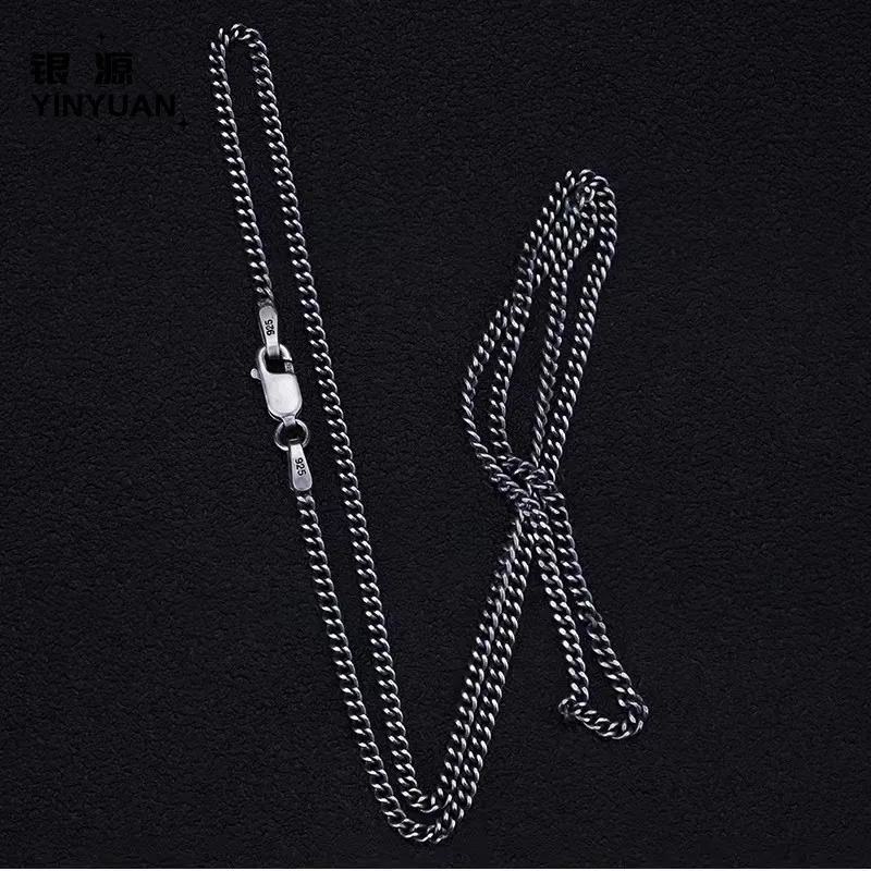 BOCAI 100% 925 Sterling Silver Jewelry Accessories Trendy Punk Hip Hop Mens and Womens Necklaces Cuban Chain Detaj Style 250120