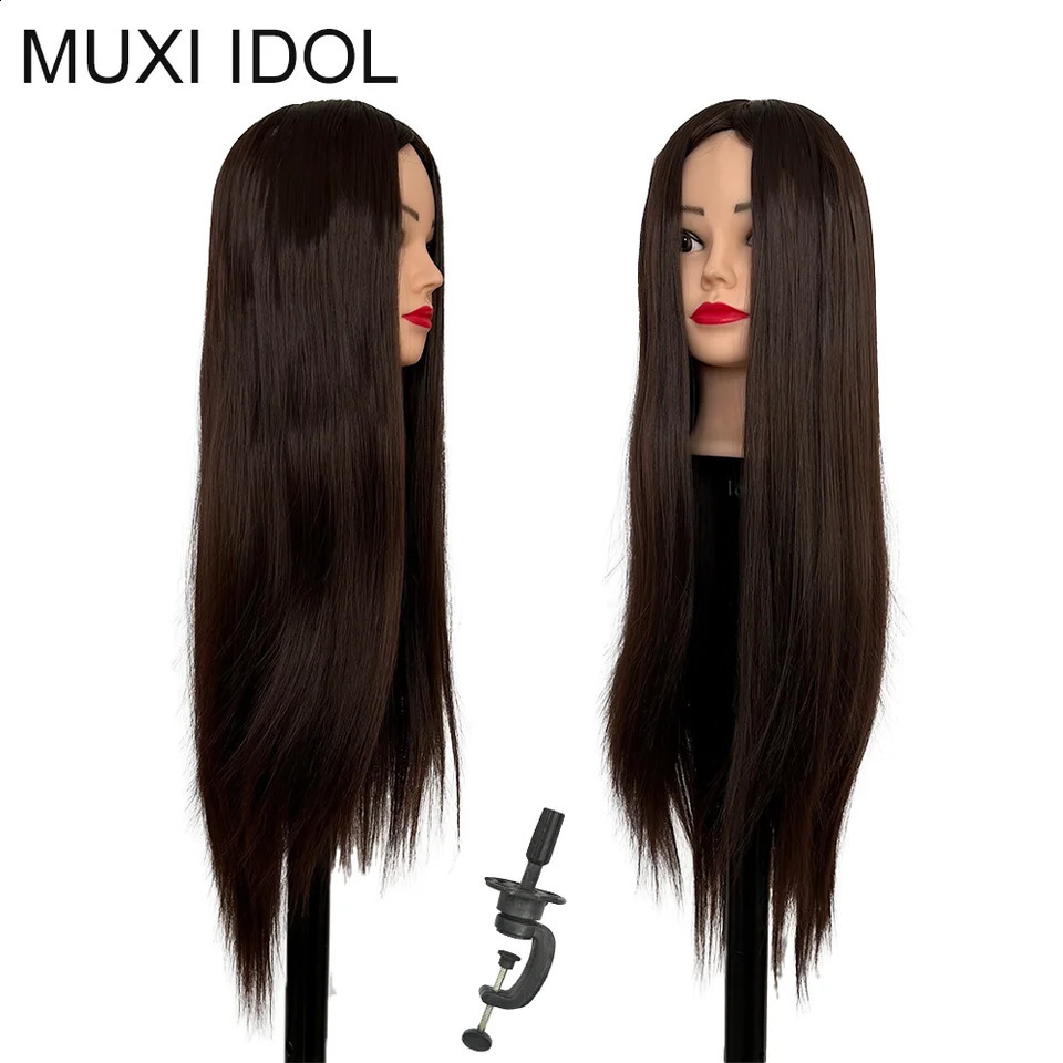 Mannequin Head Model With Long Synthetic Hair Manikin Head Styling Hairdresser Training Head Doll Head for Braiding Practice 250114