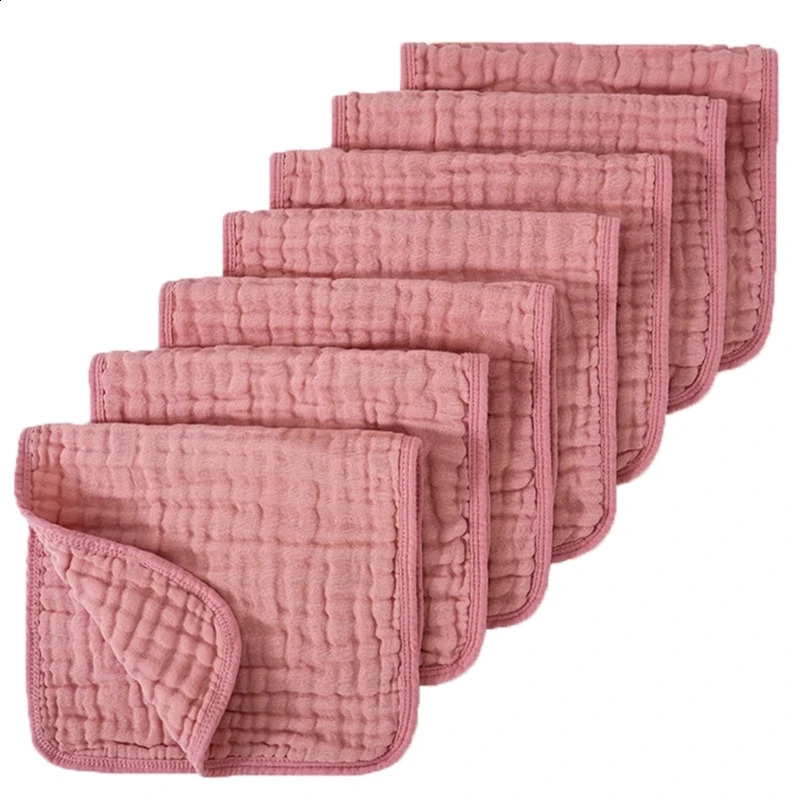 Pack of 6pcs Cotton Bib Baby Burp Cloths Soft Absorbent Face Towel Shoulder Pad 6-layer for Drooling and Teething A2UB 250114
