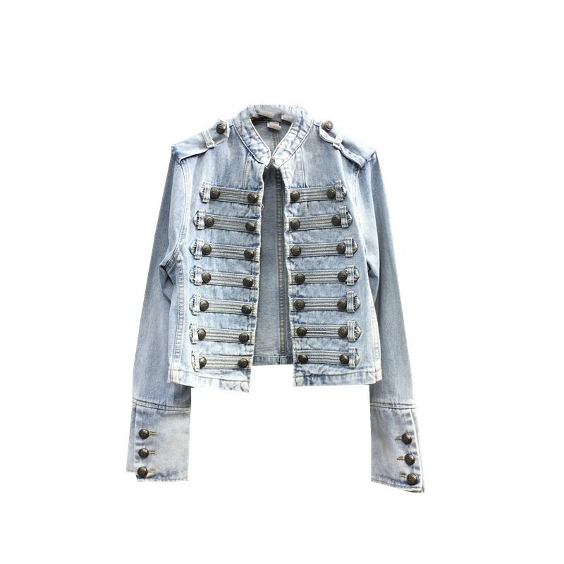 New designer women stand collar royal style double breasted fashion spring jackets casacos SMLXLXXL