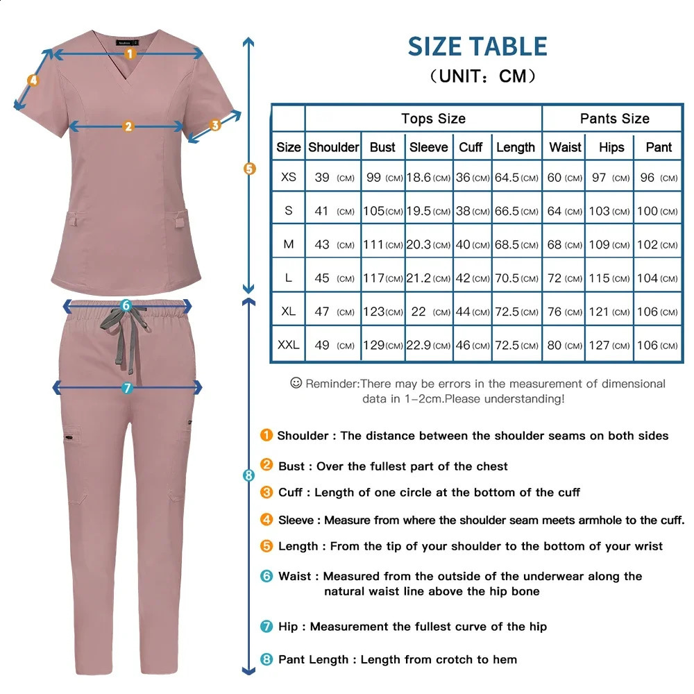 Workwear Nurse Uniform TopsStraight Pants Nursing Uniform Women Men Pet Shop Beauty Work Suit Doctor Surgery Scrubs Set 250122