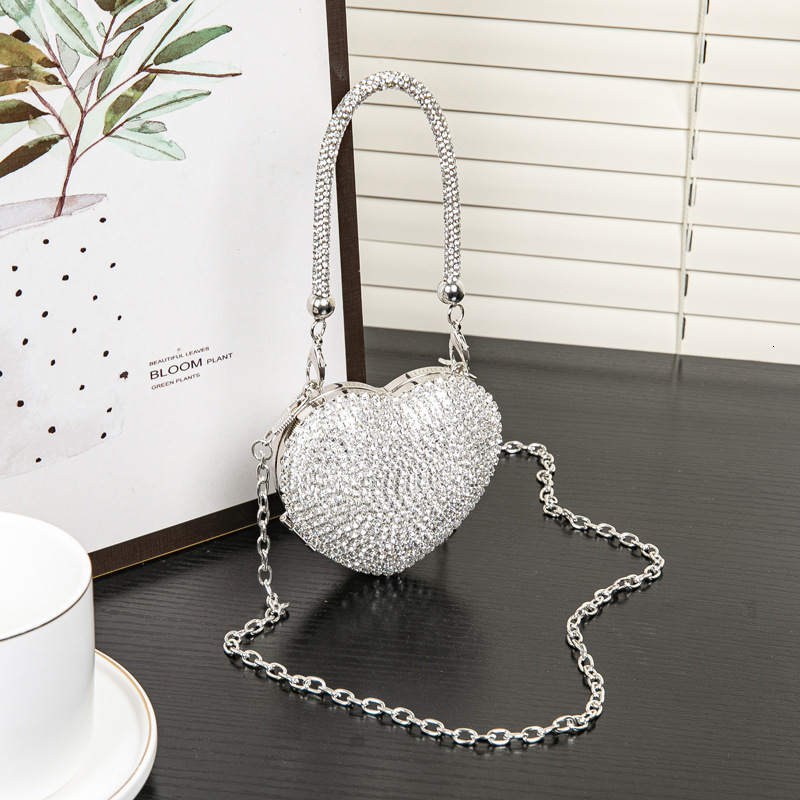 New Style High-End Fashion Studded Full Diamond Dinner Compact And Exquisite Sparkling Dress Bag, Light Luxury Style Dance Party Bag