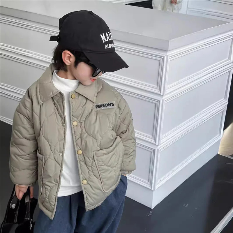 Kids Cotton Coats Spring Childrens Clothing Boys Warm Loose Casual Jackets Autumn Teen Short Cardigan Outerwear 3-10 Years 250114