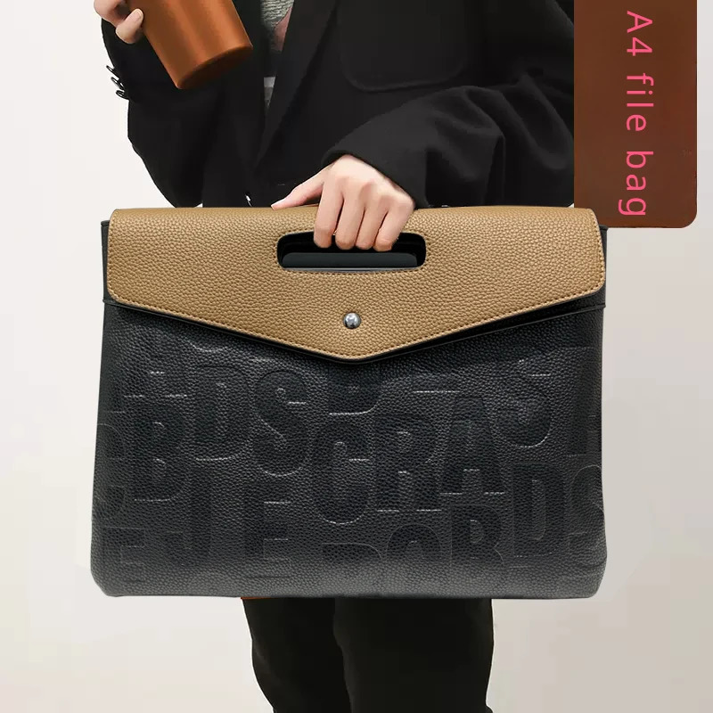 Womens business retro fashion handbag A4 paper handbag large capacity envelope crossbody bag 250110