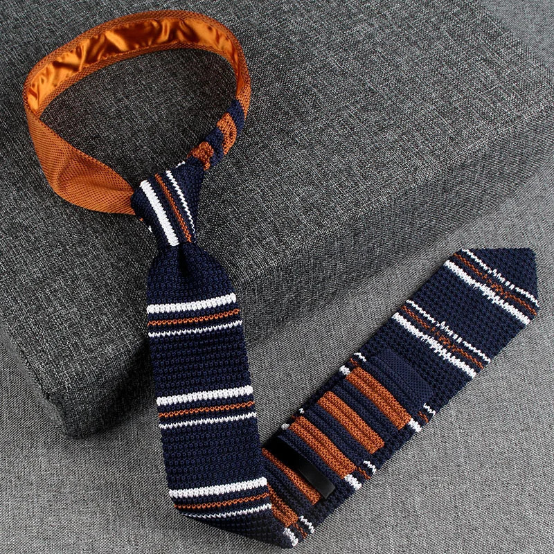 Handmade 7CM Knitted Wool Neckties Fashion British Casual Striped Ties For Men Women Green Long Cravat Neckwear Shirt Accessory 250114