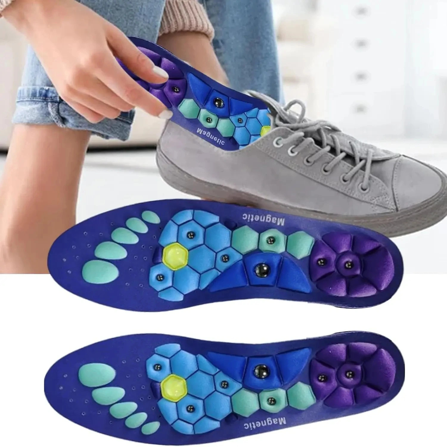 Magnetic Insoles for Unisex EVA Foot Massage Orthopedic Acupressures Pads Foot Health Slim Legs Arch Support Foot Insole Therapy 250120