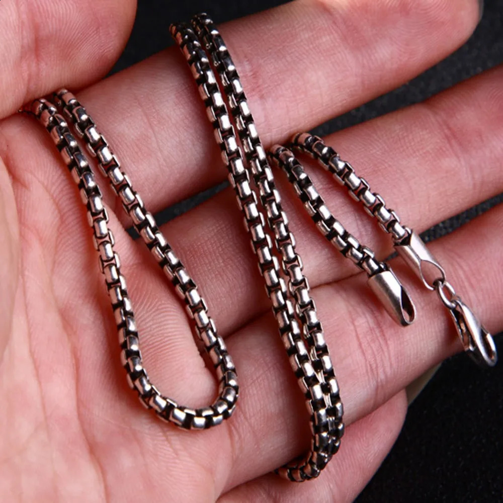 BOCAI Wholesale M 100% Solid S925 Pure Silver Round Snake Bone Sweater Chain Fashion Man Necklace 250120