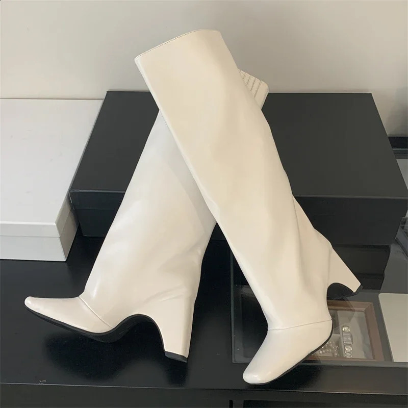 Eilyken Winter Street Style Square Heels Women Knee-High Boots Fashion Cool Long Modern Booties er Shoes Zapatos De Mujer 250122