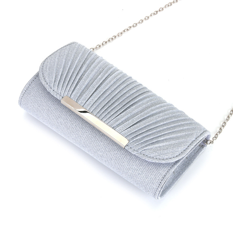 Cross Shoulder Dinner Women's Clutch Bag, Pleated High Stitching Round Bottom, Hand-Held Evening Bag