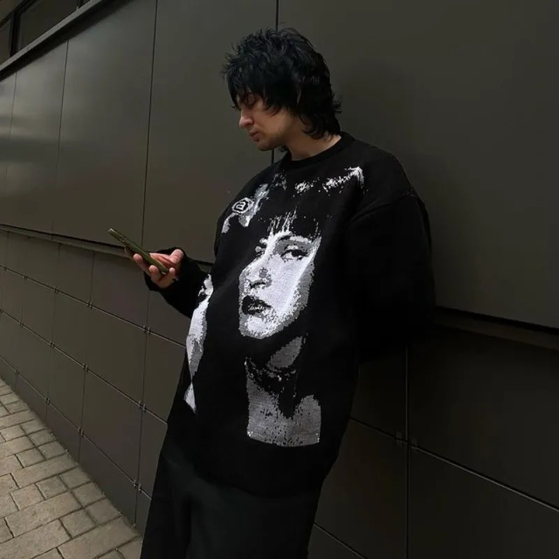 Oversized Sweater Loose Y2K Pullovers Aesthetic Streetwear Pullover Unisex pullover women ins warm Anime Winter Casual Top 250121