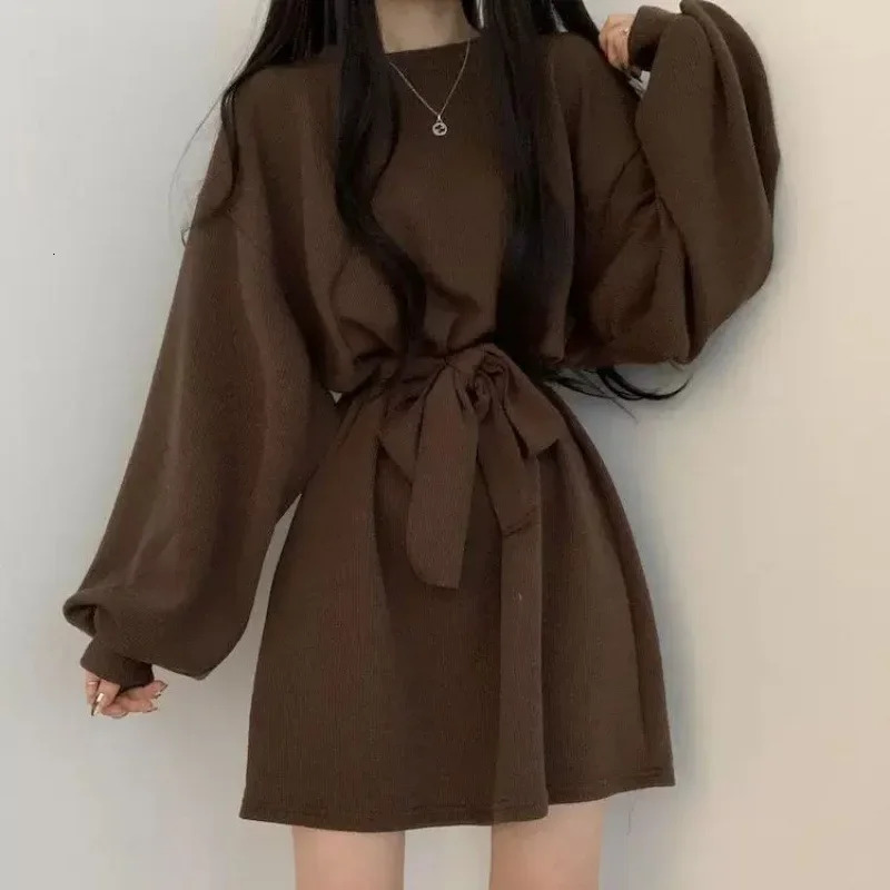 Waist paid A-line dress Spring and Autumn Forest system primitive love dress soft student knee fairy petite 250110