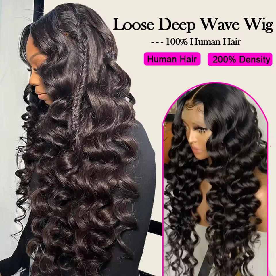 26 28 30 32 Inch Transparent Loose Deep 13X6 13X4 HD Lace Front Human Hair Wigs Natural Wave 6X4 4X4 Glueless Wig For Women