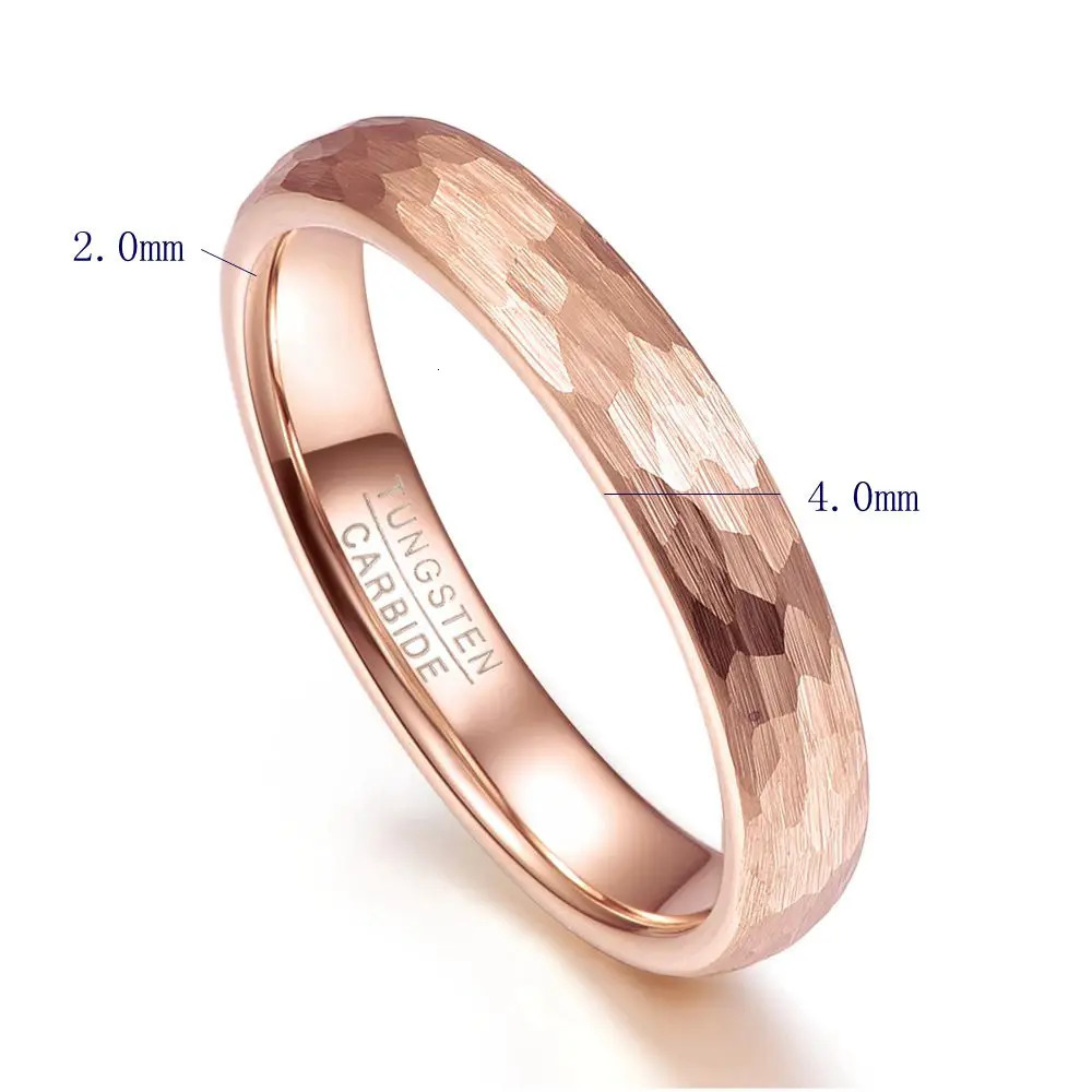 BONLAVIE 4mm 6mm Tungsten Steel Ring Classic Mens Wedding Ring Jewelry Gold Rose Geometric Pattern Couple Gift 250109