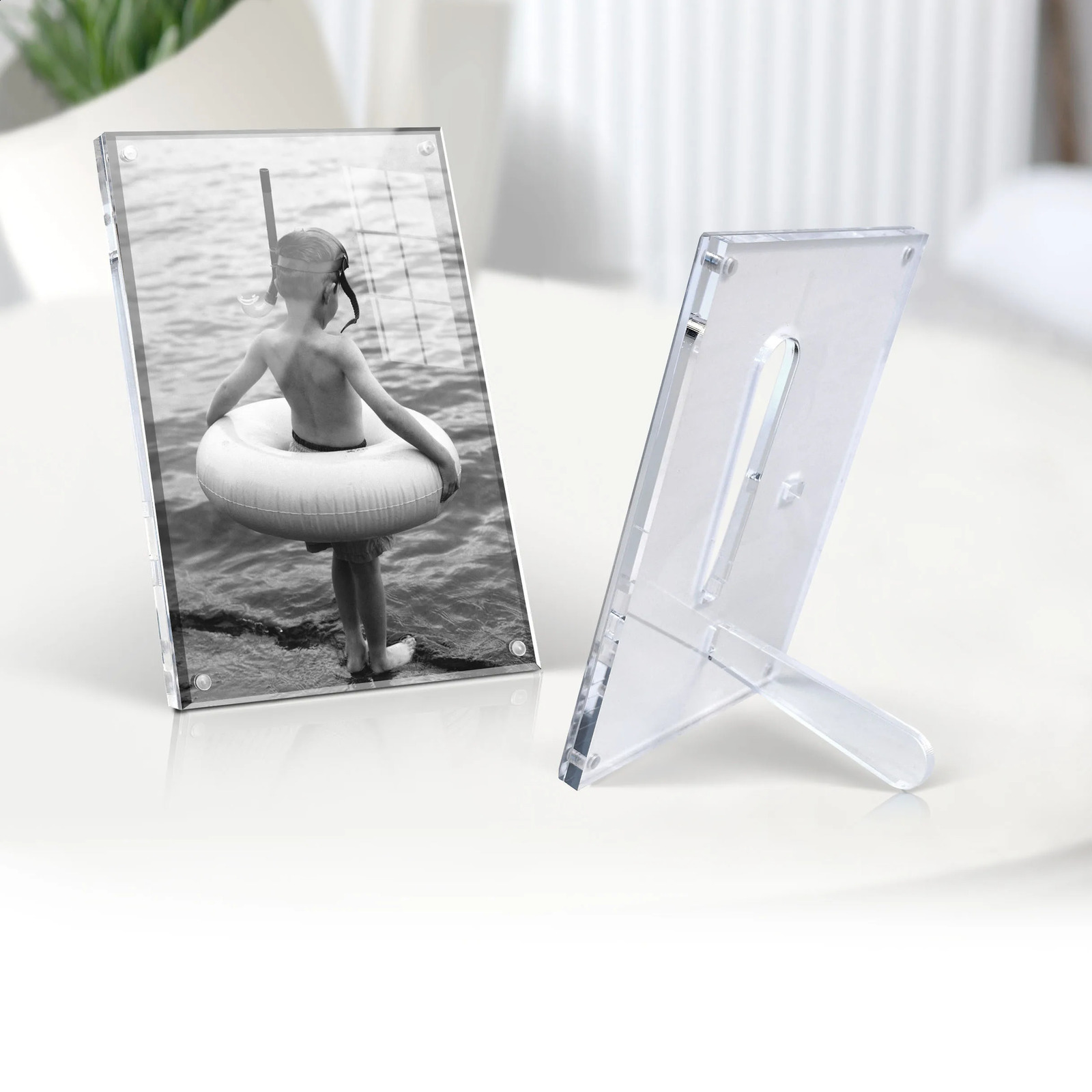 Acrylic Magnetic Mini Home Po Picture Frame Tabletop Childrens drawing Poster Magnet Certificates Display Gift 6 inch 250114