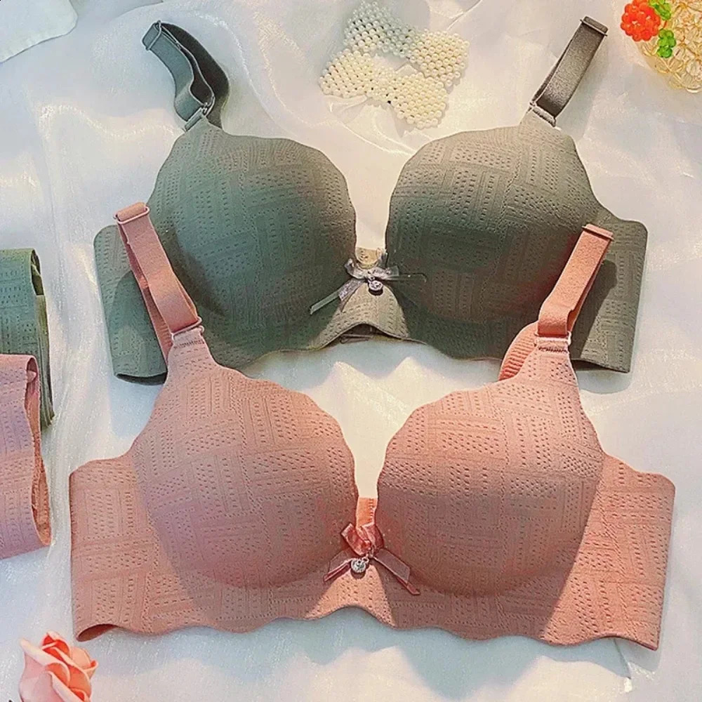 Small Breasts Show Big Underwear Deep V Push Up No Steel Ring Flat Chest Special Bra Thickened Pushup Womens Lenceria 250122