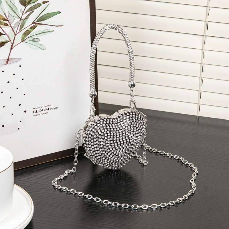 New Style High-End Fashion Studded Full Diamond Dinner Compact And Exquisite Sparkling Dress Bag, Light Luxury Style Dance Party Bag