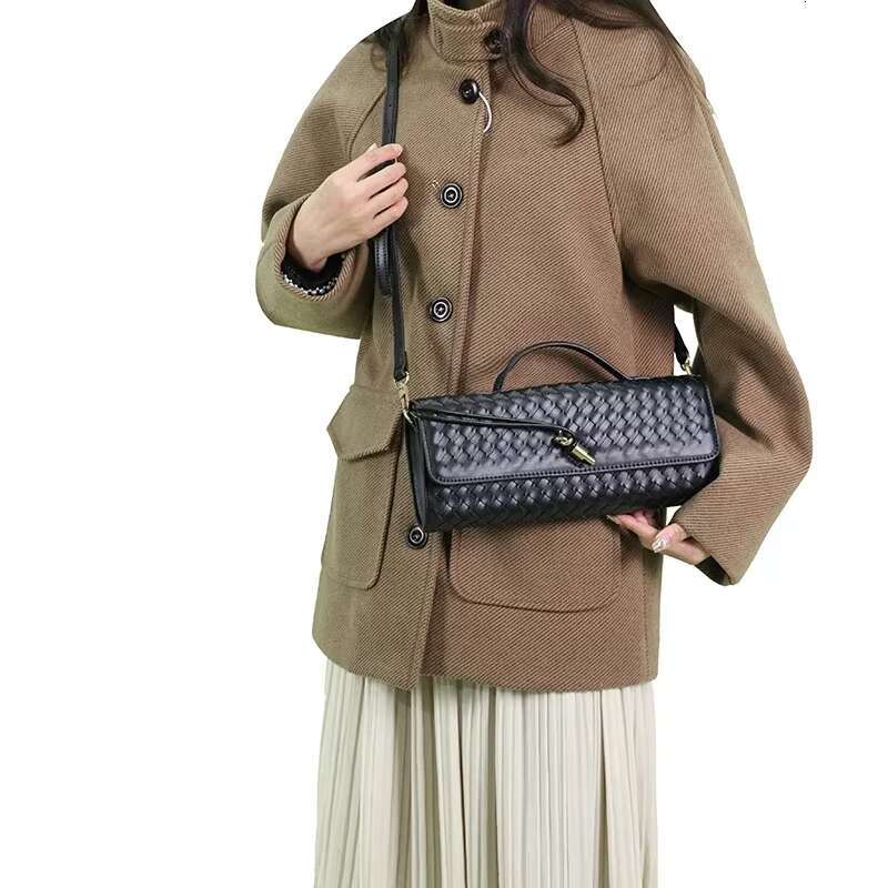 2024 Pu Leather Single Shoulder Evening Party Handbag Crossbody Bag New Hand-Woven Soft Handbags For Women