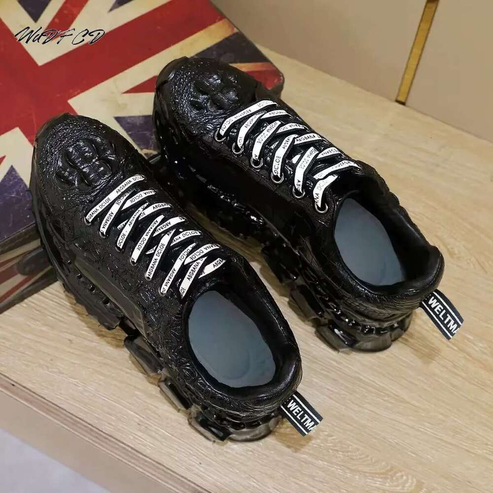 Chunky Sneakers Plus Size 45 46 Men Designer Sport Fashion Casual Microfiber Leather Upper Height Increased Platform Shoes