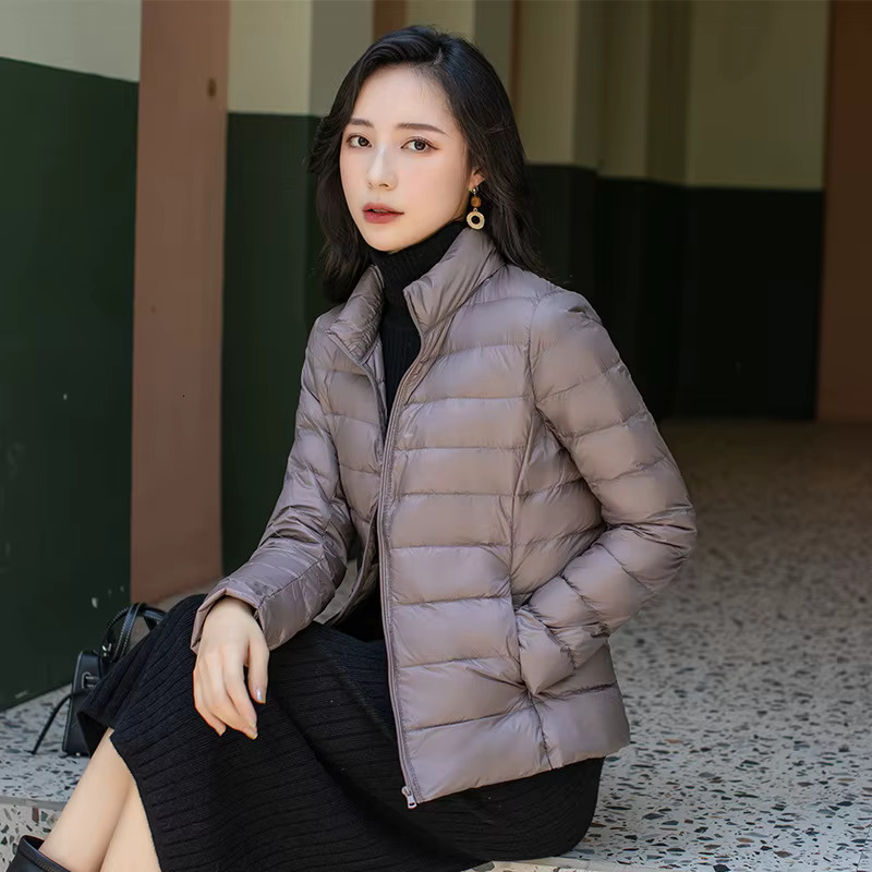Women Spring Jacket Fashion Short Ultra Lightweight Packable Puffer Coats 15 Colors Female Down Warm Korean Slim Fit Parkas 5Xl