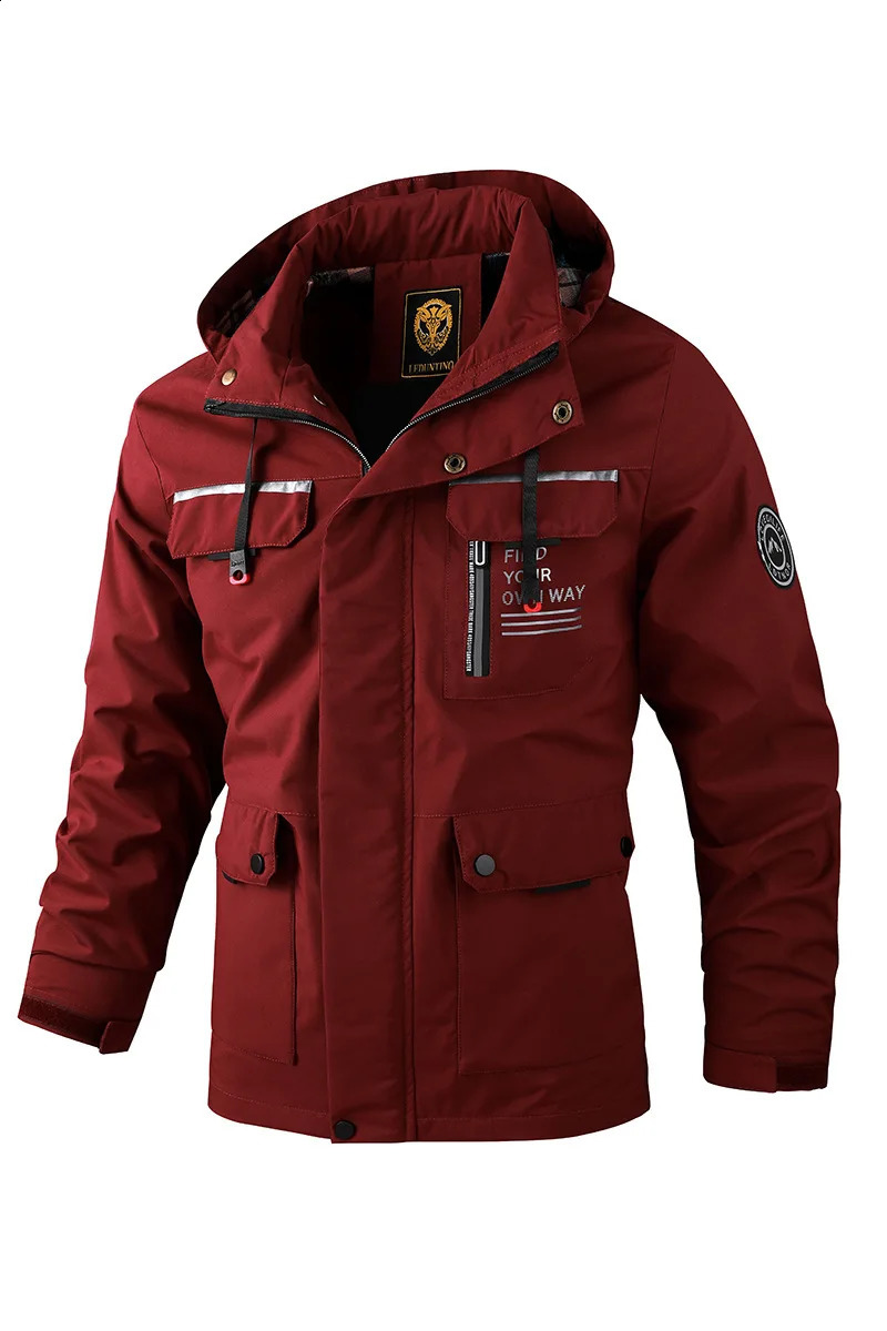 Fashion Mens Casual Windbreaker Jackets Hooded Jacket Man Waterproof Outdoor Soft Shell Winter Coat Clothing Warm Fleece Thick 250117