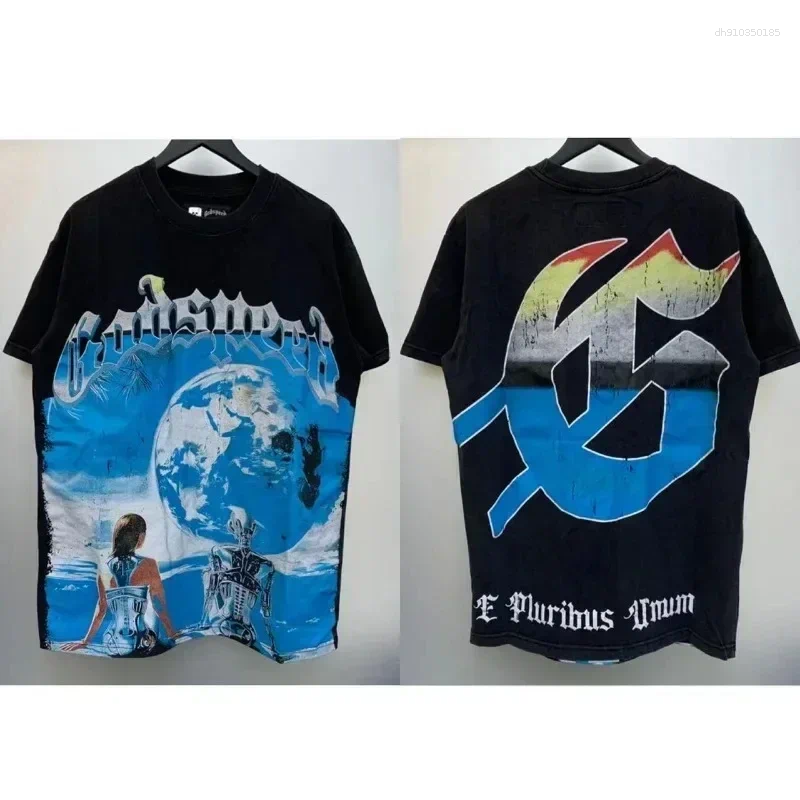 Men's T Shirts American Style Hip Hop Hawaiian Vacation Skull Print Short Sleeve T-shirt Summer Manage Streetwear T-shirts