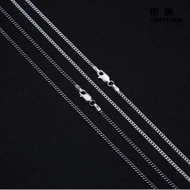 BOCAI 100% 925 Sterling Silver Jewelry Accessories Trendy Punk Hip Hop Mens and Womens Necklaces Cuban Chain Detaj Style 250120