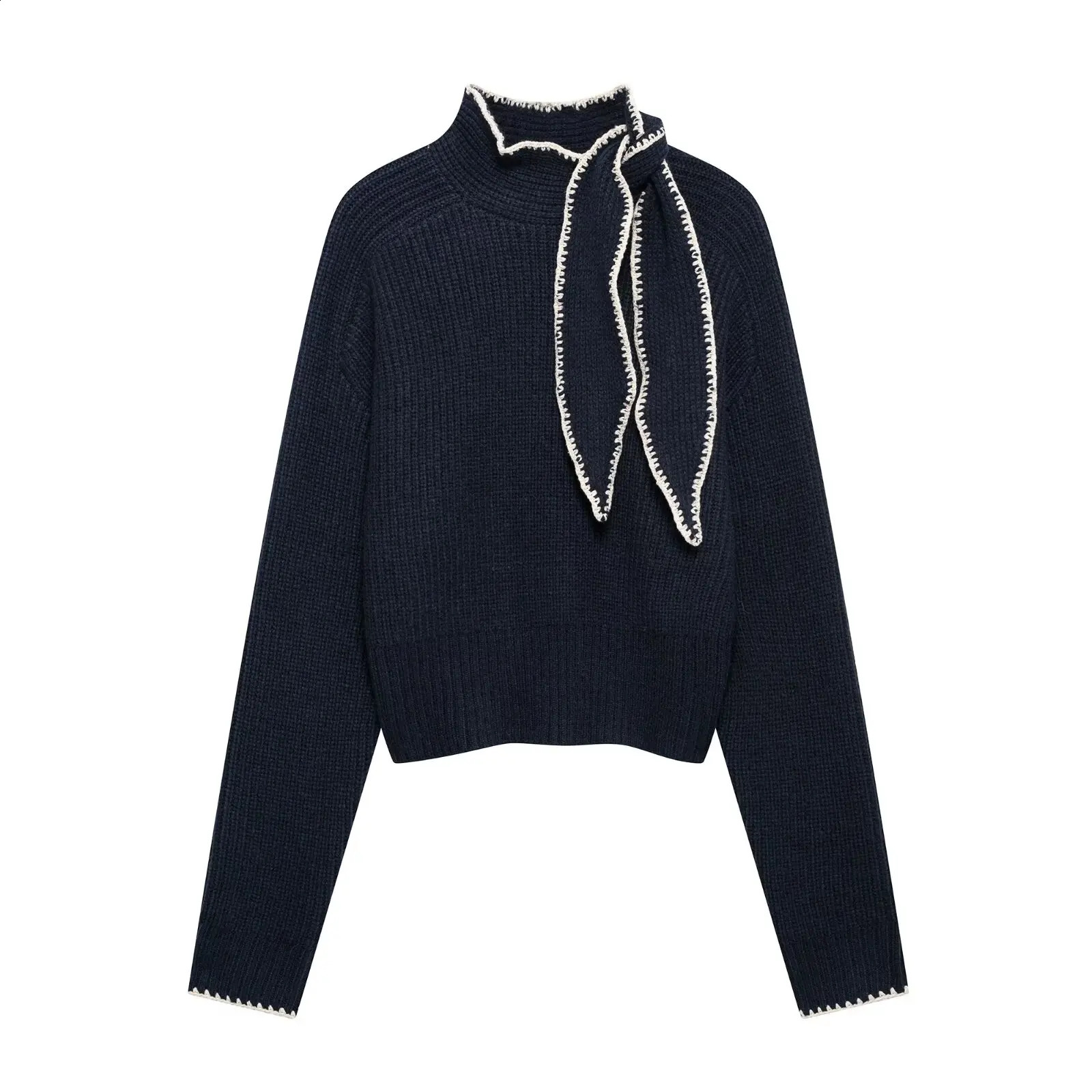Sweaters Womens Pullover Knitwear Bow Jumpers Long Sleeve Knitted Tops inszart Elegant Fashion y2k Vintage Womens Sweater 250121