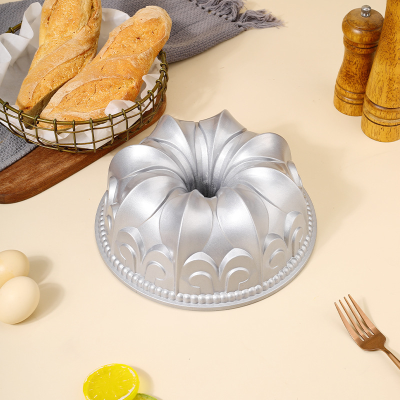 Baking mold Cake Mold Silver Rose Heart Pumpkin Cast Aluminium Hollow Cake Mold Double Sided Non Stick Baking Tray Mold
