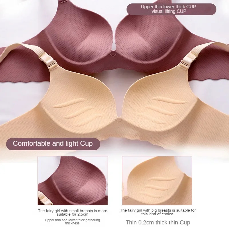 Sexy Push Up Bra Corset Wireless OnePiece Breathable Underwear Gathered Uphold Set for Women Lingerie Seamless Bralette 250122