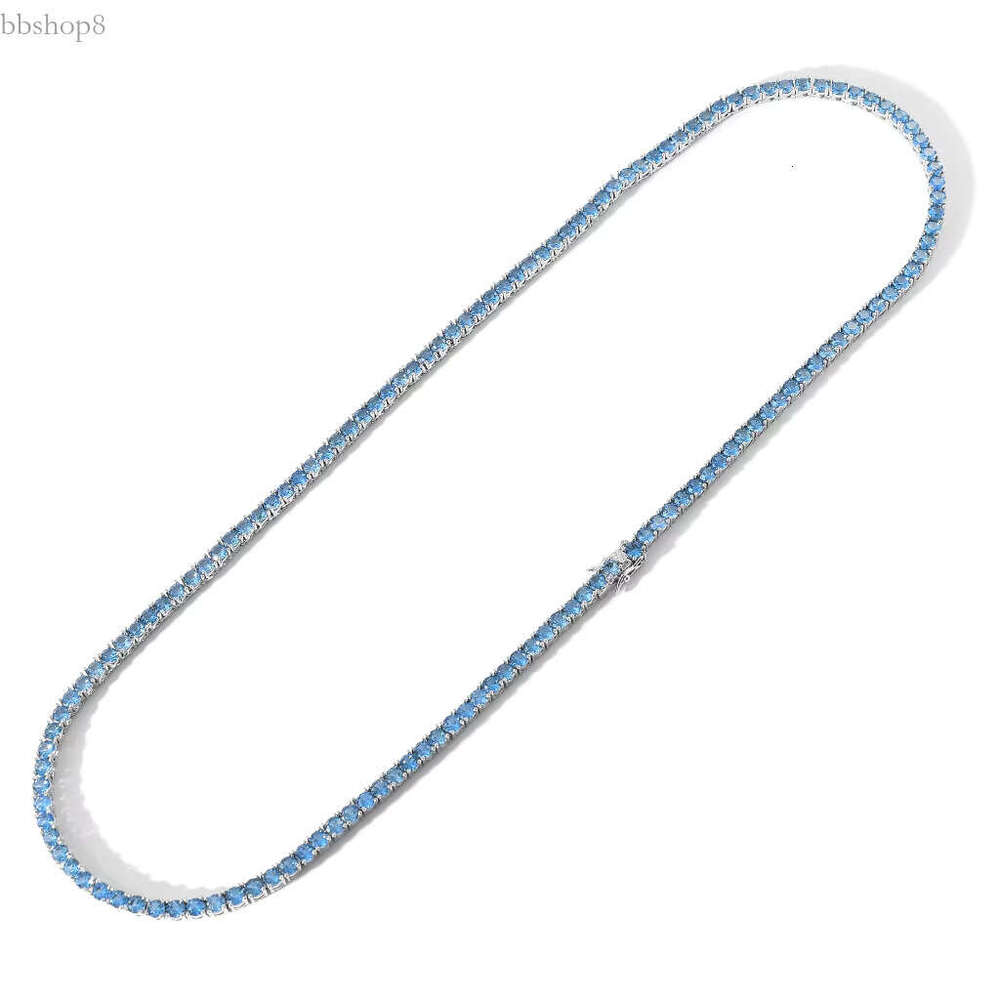 Women Men Jewelry 4mm VVS Moissanite Dia Clustered Necklace Gold S Sterg Sier Tennis Chain Bracelets