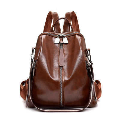 Ladies Shoulder Bag New Outdoor Soft Leather Leisure Backpack Fashion Multi purpose Commuter Womens Bag