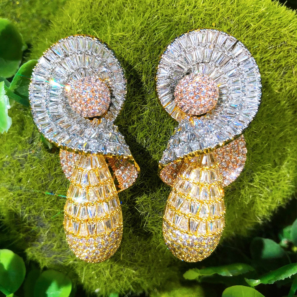 Missvikki Shiny Drop Pendant Earrings for Women Daily Trendy Original Girl Gift Bloom High Quality Korean Accessories 250120