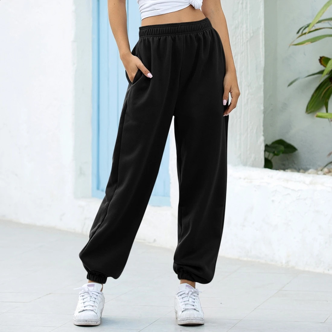 Women Sweatpants Autumn Winter Fleece Jogging Pants High Quality Casual Tracksuit Trousers Harajuku Sport Streetwear Y2k 250108