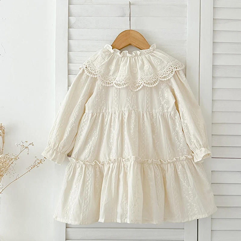 Baby Girls Dress Girls Sweet Girl Dress Ruffle Trim Party Princess Dress Lace Collar Going Out Casual Dresses Little Clothes 250117