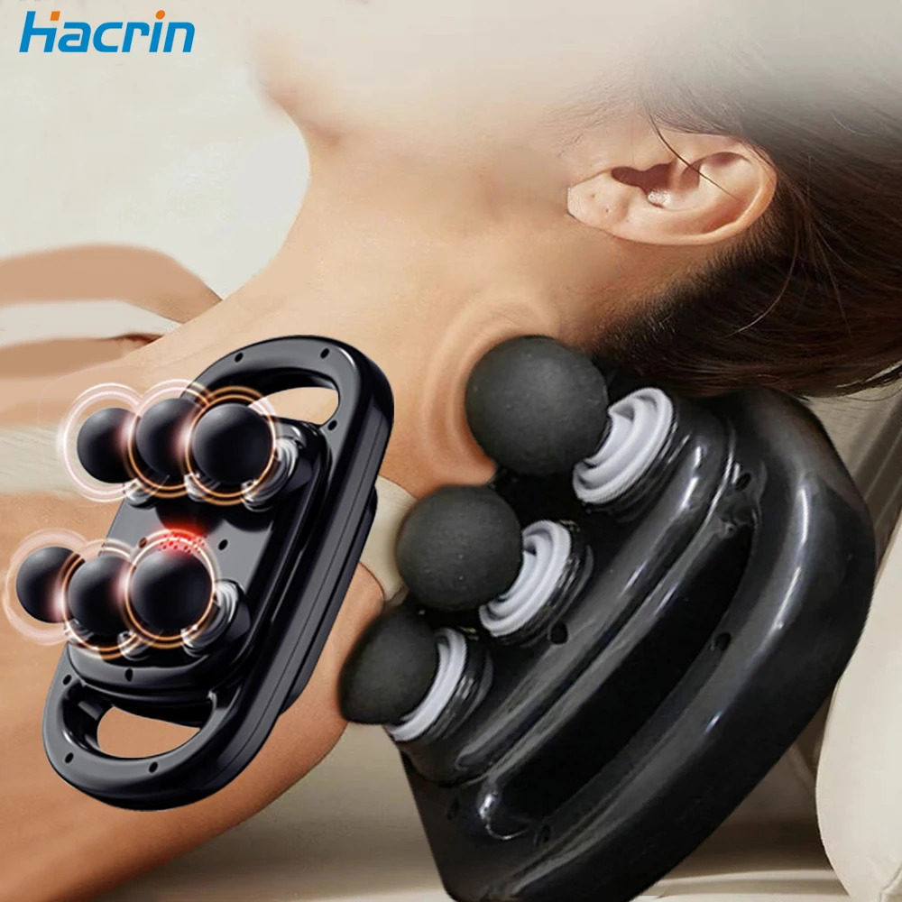 Fascia Gun Muscle Massager Six Heads High Frequency Neck Waist Massage Machine Shoulder Professional 250108
