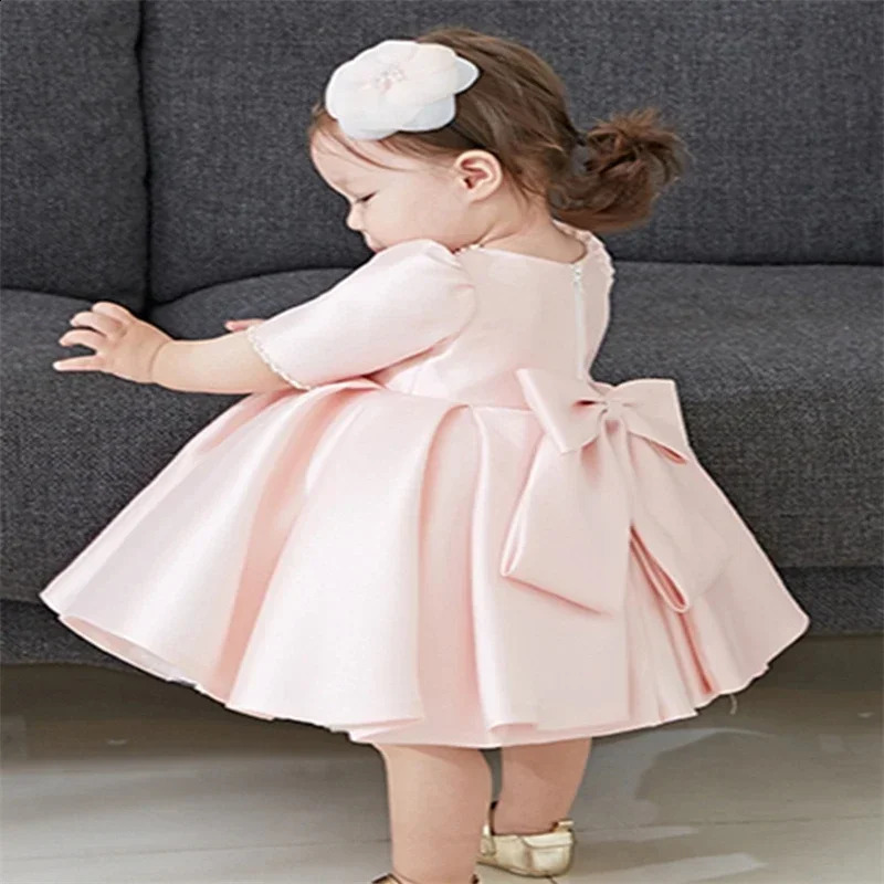 Girls Ball Gowns Princess Girls Dress For Party And Wedding Tulle Puffy Pearl 1st Birthday Party Baby Baptism Christening Dress 250120