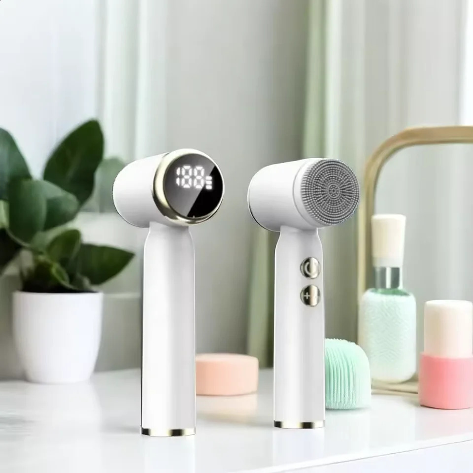 Facial massager Electric cleaning brush Waterproof soft silicone face wash brush 6 in 1 silicone rotary brush for deep cleaning 250121
