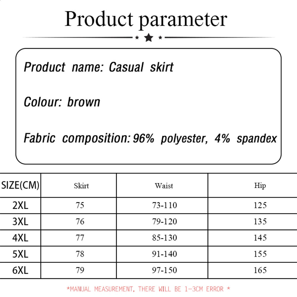 Plus size womens autumn casual skirt solid color simple matching n polyester fabric loose comfortable special clearance 250121