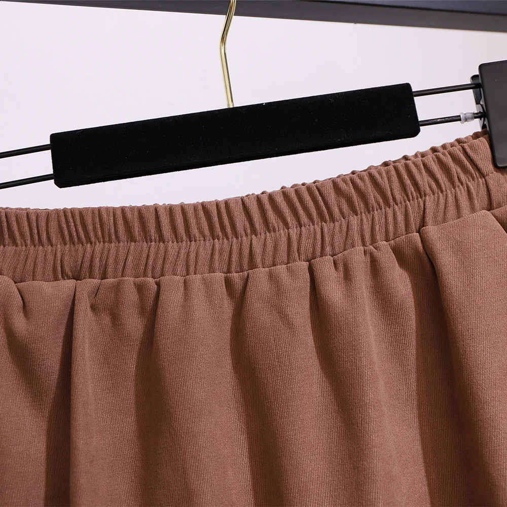 Plus size womens autumn casual skirt solid color simple matching n polyester fabric loose comfortable special clearance 250121