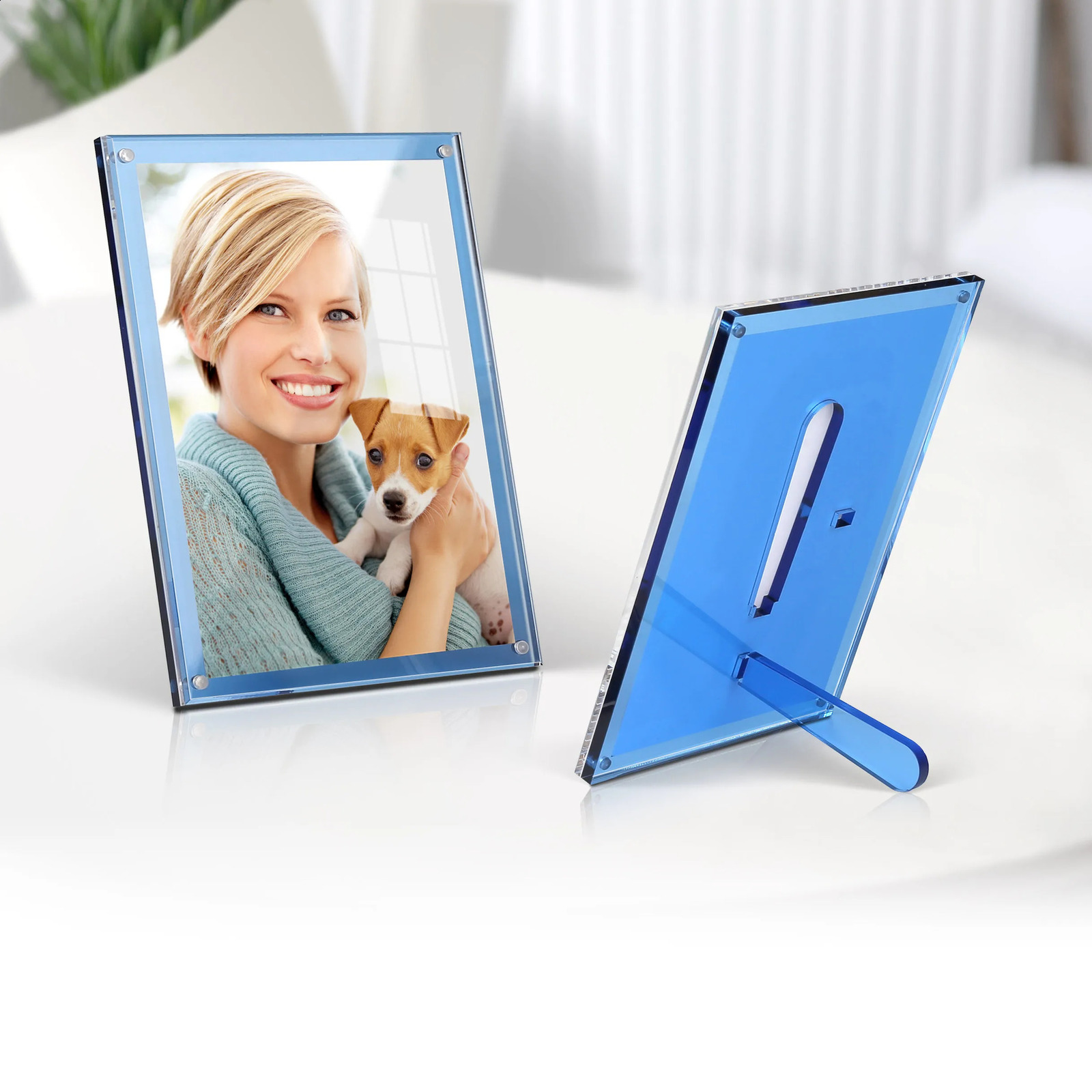 Acrylic Magnetic Mini Home Po Picture Frame Tabletop Childrens drawing Poster Magnet Certificates Display Gift 6 inch 250114