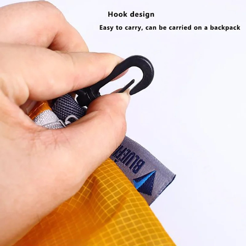 Waterproof Pocket Zipper Nylon Coated Silicon Hook Pouch Portable Organizer Reusable Outdoor Camping Hiking Storage Bag Travel 250121