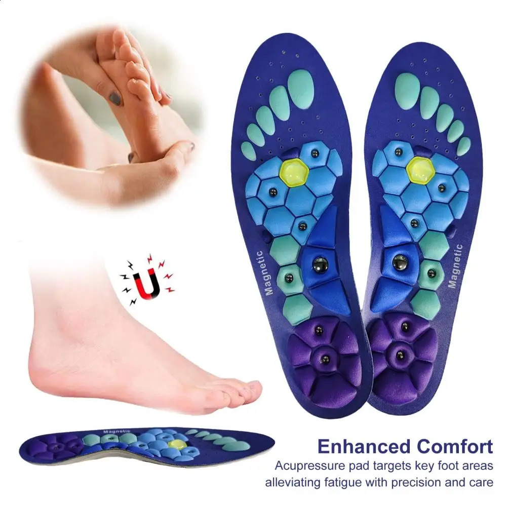 1 Pair Acupressures Insoles Akusoli Magnetic Insoles For Women Men EVA Foot Massage Orthopedic Acupressures Insoles Pads 250120