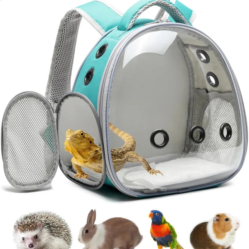 Portable Bird Travel Backpack with Rope Perch for Parrot Birds Cage Transparent Double Shoulder Gruinea Pig Backpack 250121