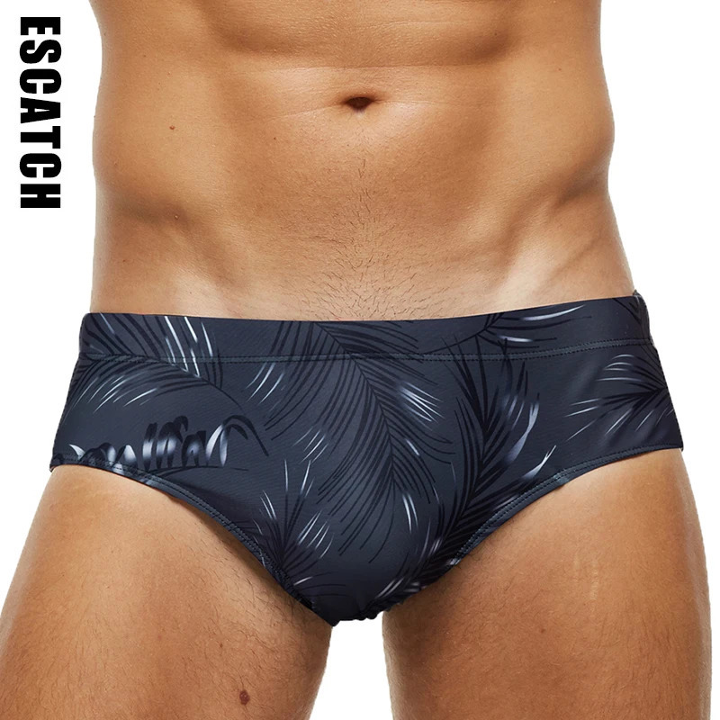 Escatch Mens Swimming Beach Trunks Sexy Low Waist Removable Pad Male Briefs Sport Beachwear Swimsuit Surfing Multicolor 250121